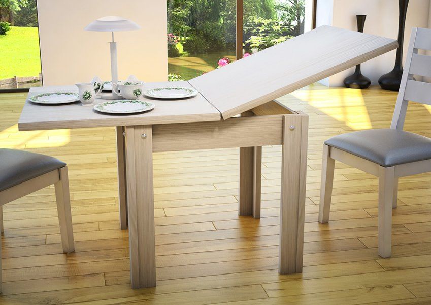 Mesa libro 80x80 entreabierta DETALLE Taiga