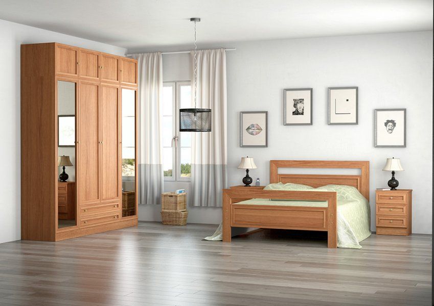 Dormitorio clasico moldura cerezo