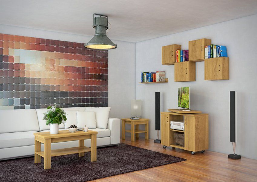 Cubos, mesa TV y tapa giratoria   repisa y mesa elevable