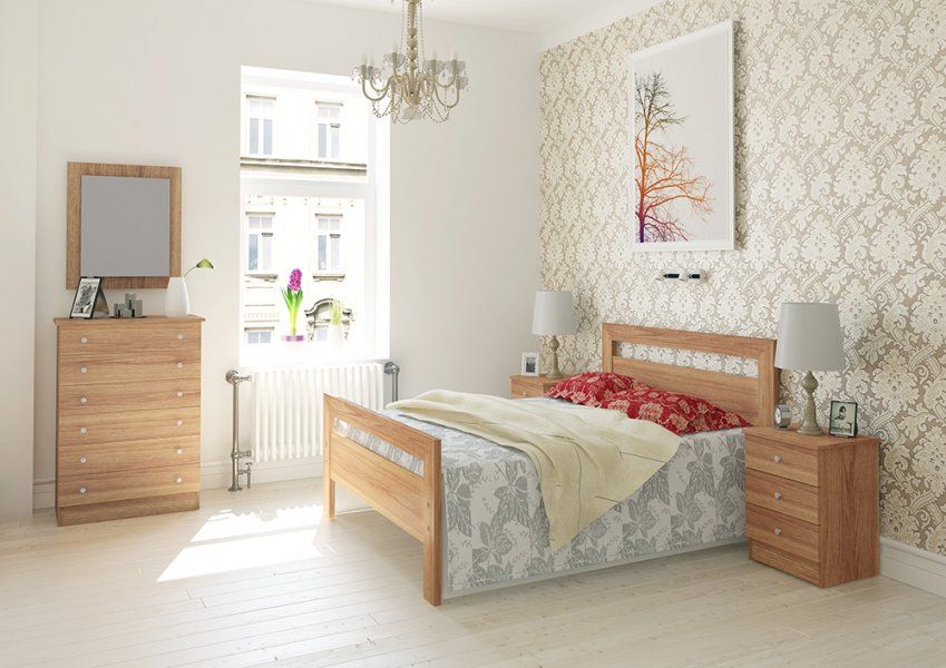 Dormitorio clásico liso haya