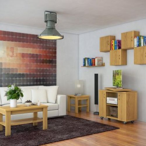 Cubos, mesa TV y tapa giratoria   repisa y mesa elevable