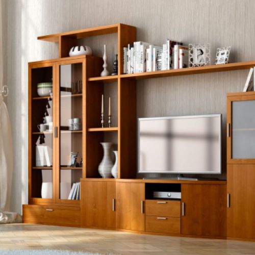 Mueble de salón modular en color cobrizo
